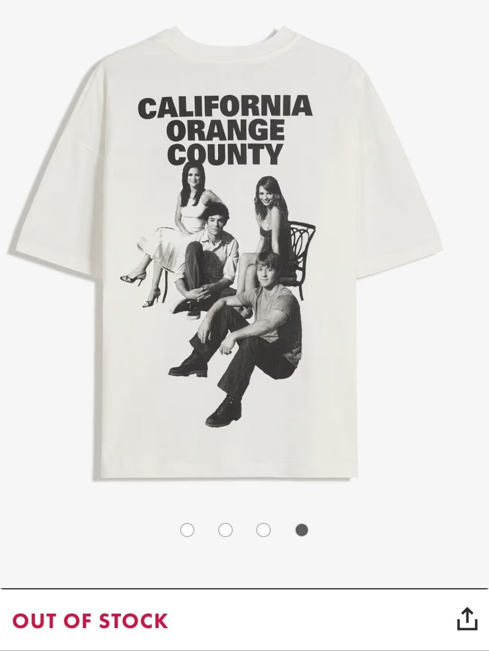 Bershka White 'California Orange County' Graphic Tee